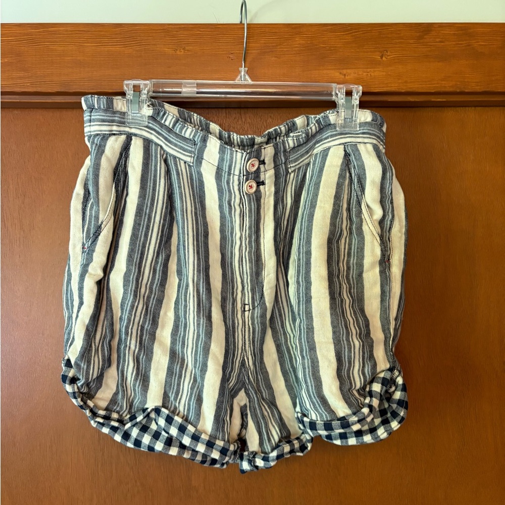 Pilcro Striped Blue and White Women's Shorts
